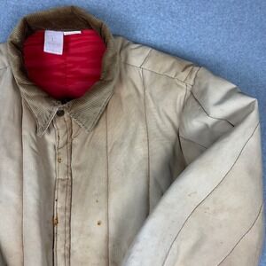 Vintage Walls Blizzard-Pruf Insulated Work Jacket Tan Canvas Corduroy Large